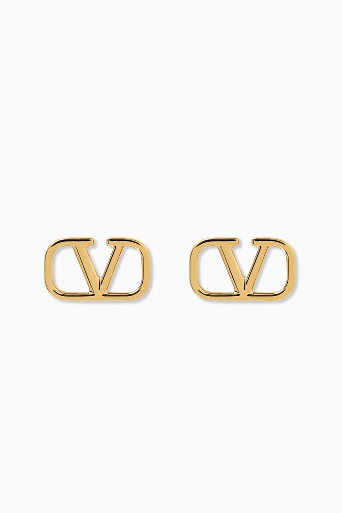 

Valentino Garavani VLogo Signature Stud 15mm Earrings in Brass, Gold