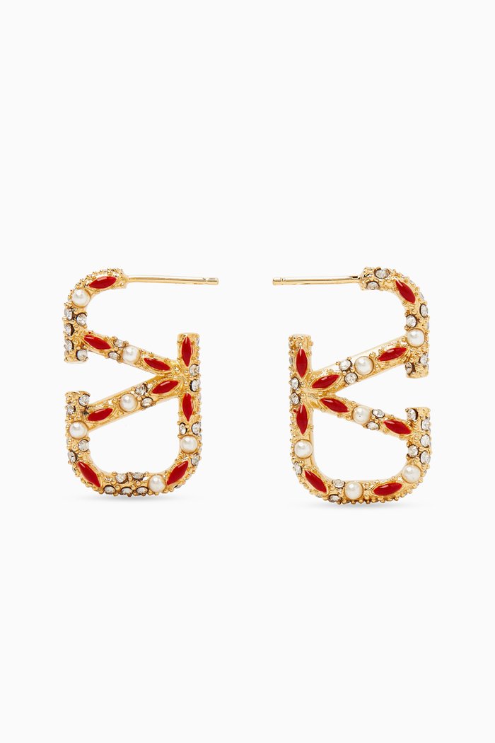 

Valentino Garavani VLogo Signature Coral Earrings, Gold