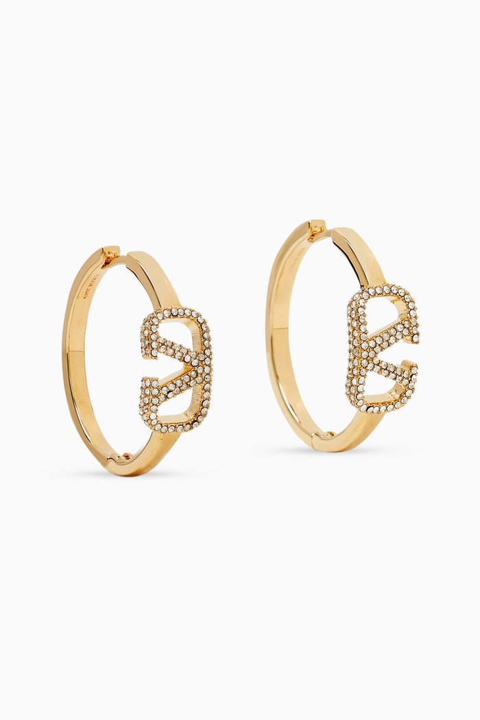 

Valentino Garavani VLogo Signature Hoop Earrings, Gold
