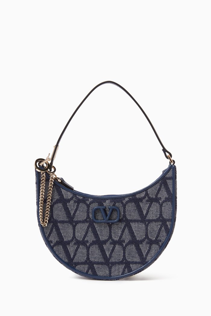 

Valentino Garavani VLOGO Mini Hobo Bag in Denim, Blue