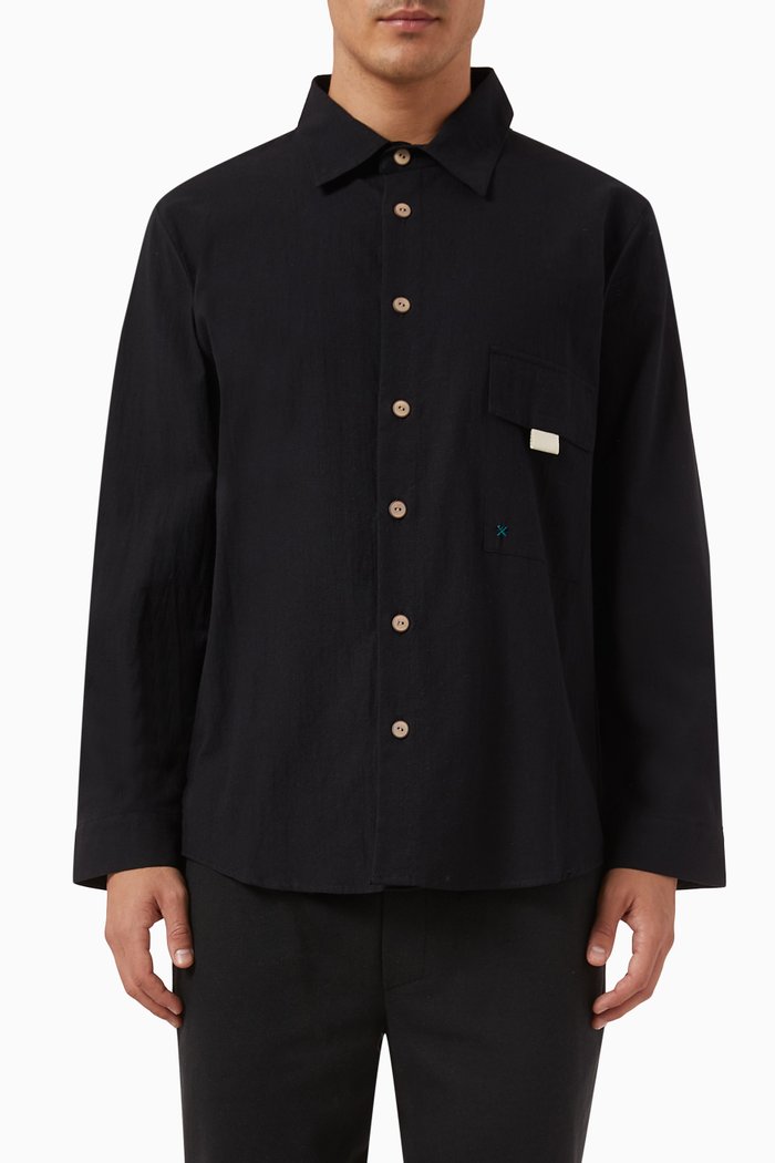 La Bea Shirt in Cotton, Black