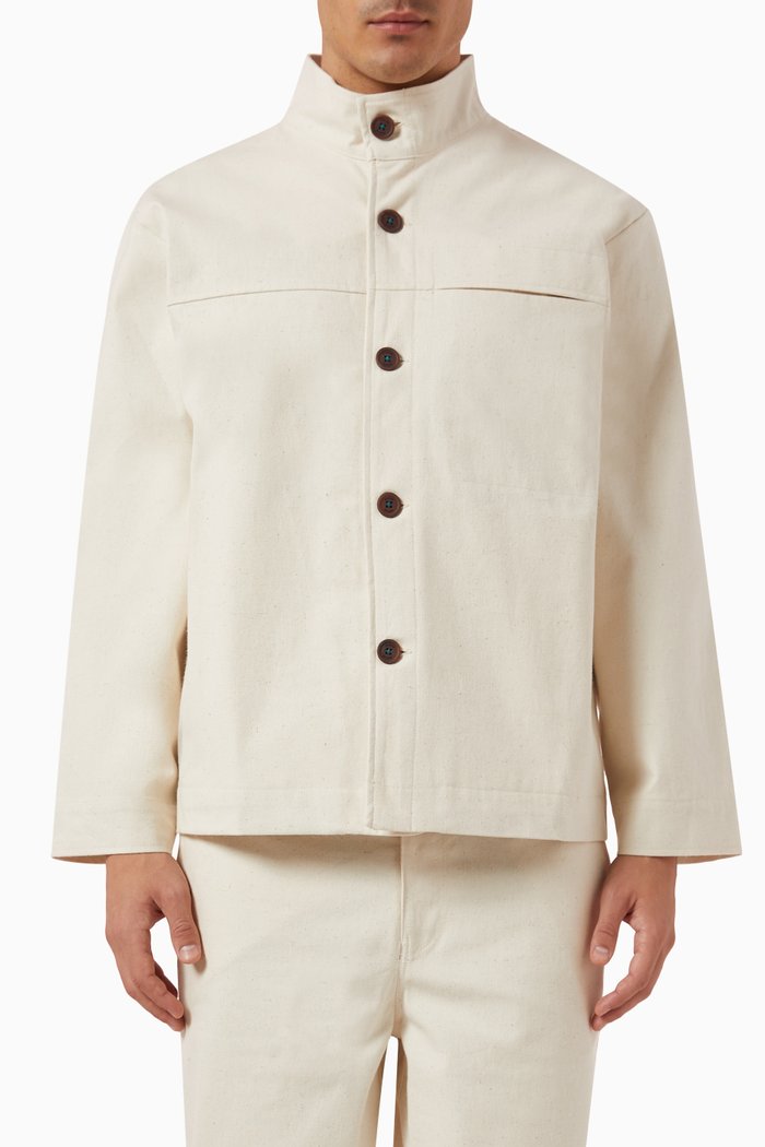 

Pat's Lightweight Jacket in Pineapple Cotton Canvas, Neutral