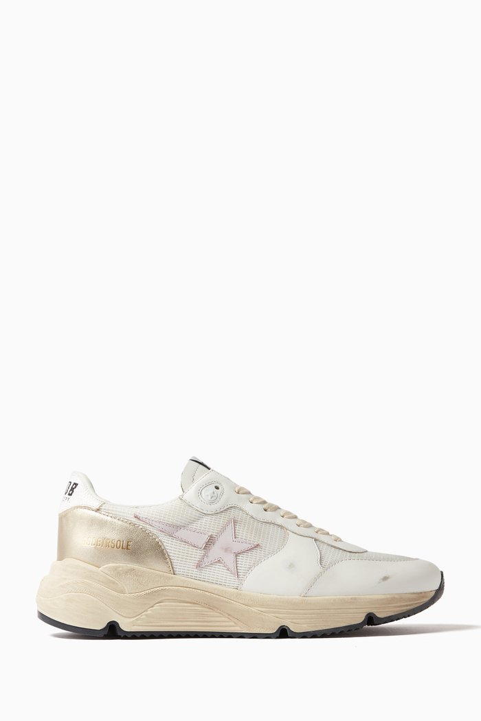

Running Sole Sneakers in Leather, White