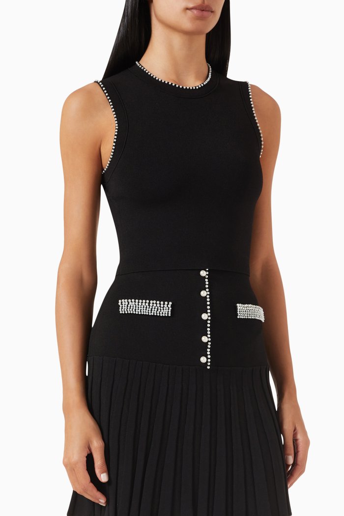 

Gild Beaded Crop Top in Viscose-blend, Black