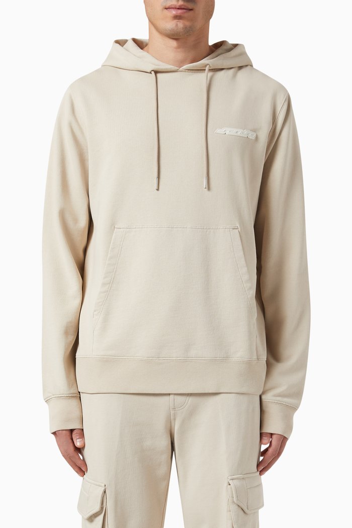 

Logo Patch Hoodie in Cotton Fleece, Neutral