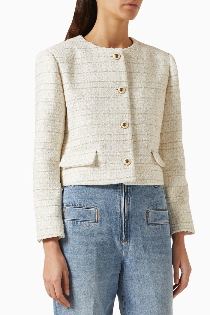

Zally Cropped Jacket in Tweed, Multicolour