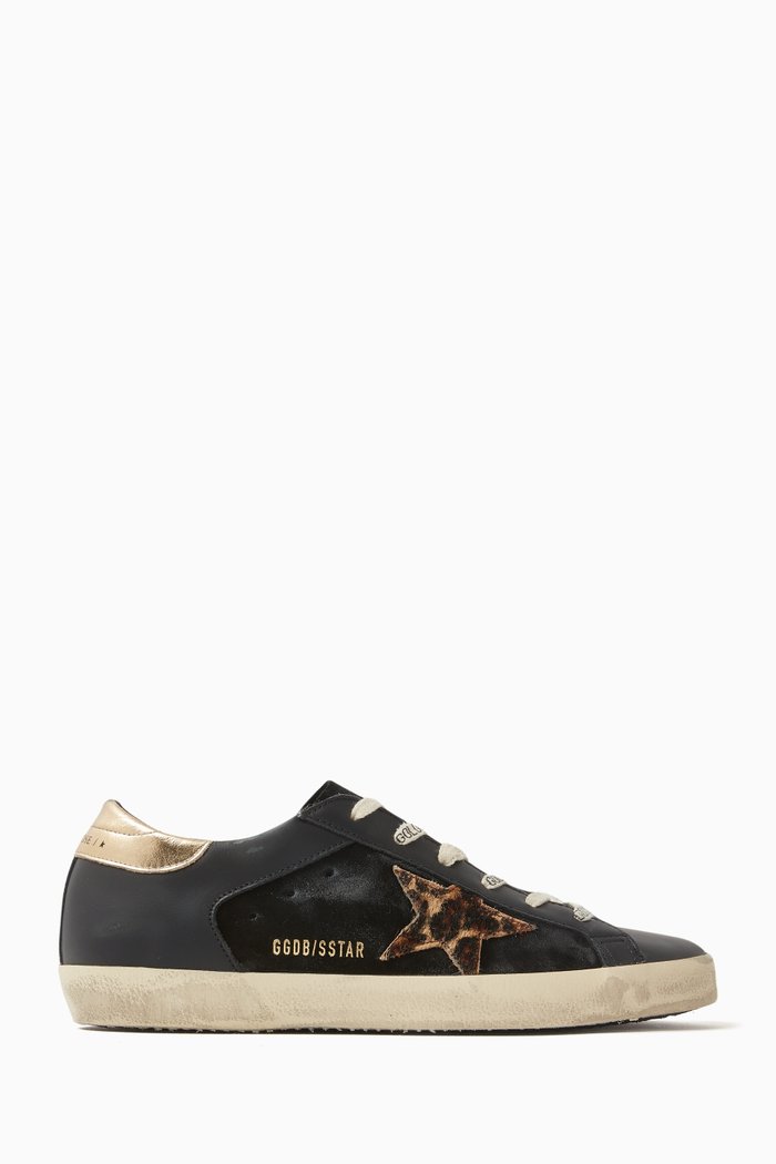 

Super-star Low-top Sneakers in Suede & Leather, Black