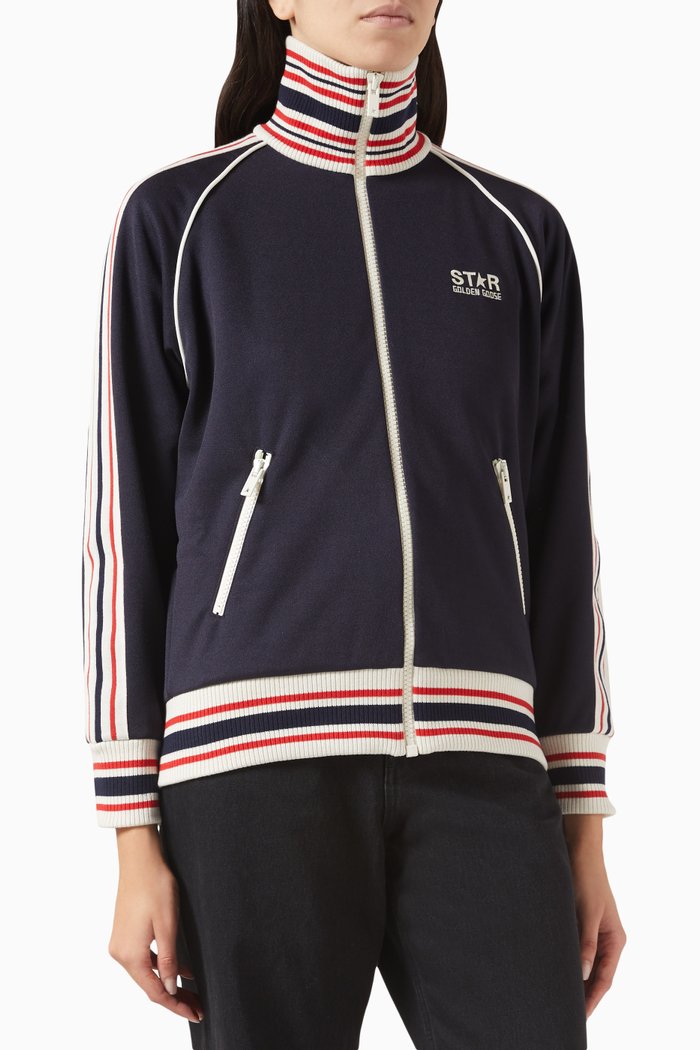 Star W's Track Jacket in Tech-cotton, Blue
