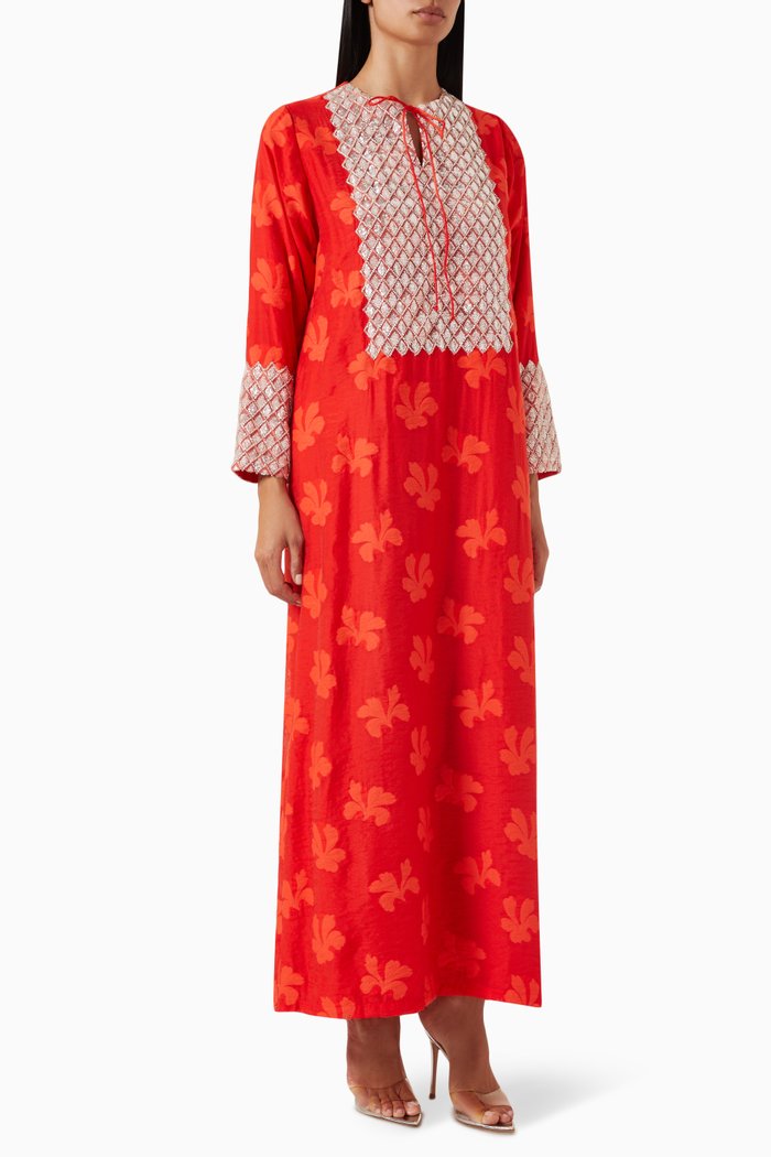 

Sequin-embellsihed Abaya, Red