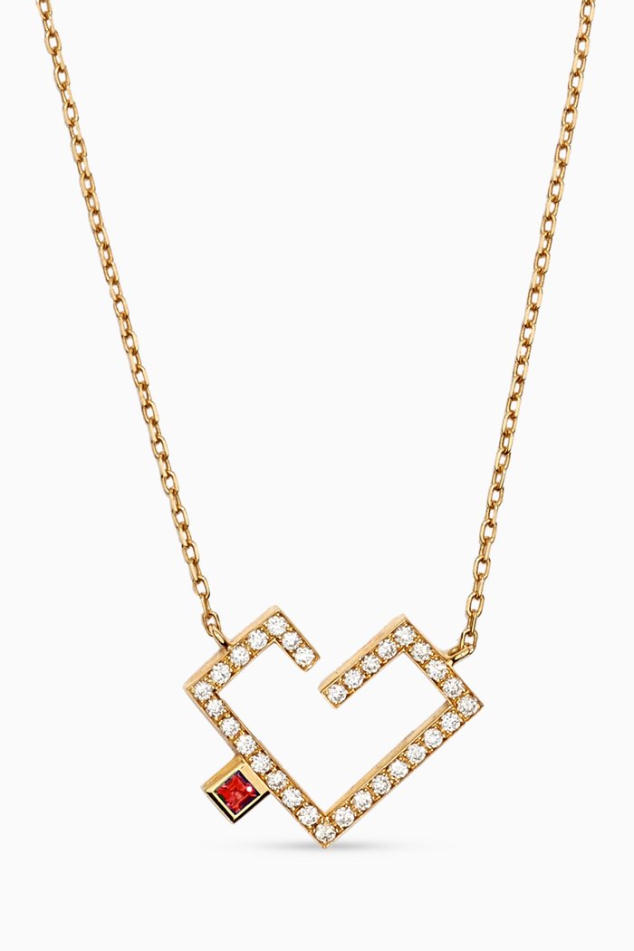 

Small Hubb Diamond Necklace in 18kt Gold, White