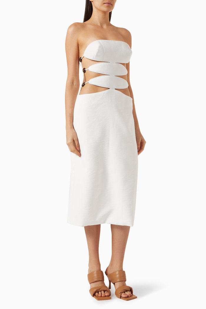 

Vintage Orchid Cut-out Midi Dress in Viscose-blend, Neutral