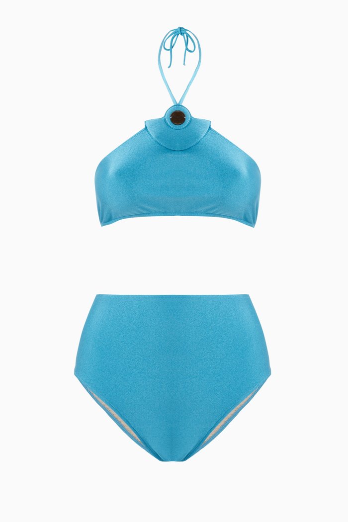 

Demi Pois High-waist Bikini Set, Blue