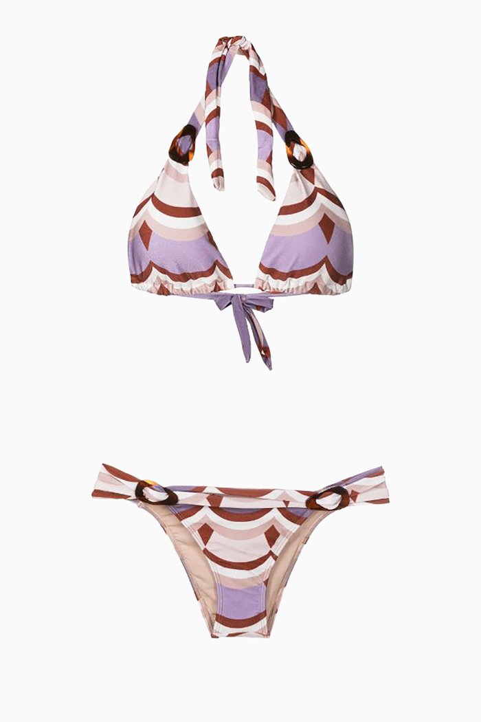 

Vintage Waves Triangle Bikini Set, Multicolour