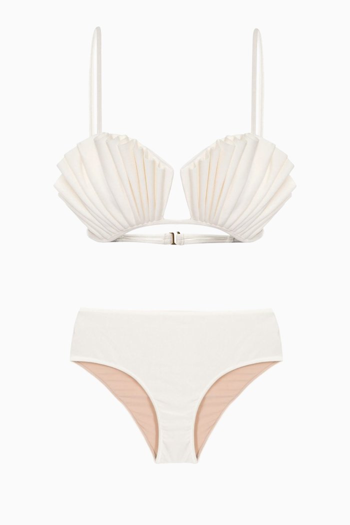 

La Mer Coquillage High-Waisted Bikini Set, Neutral