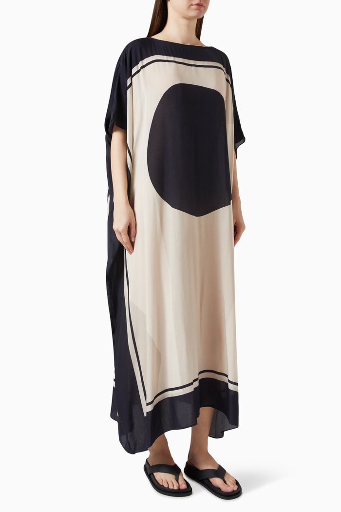

Soleil Midi Kaftan Maxi Dress in Viscose, Multicolour