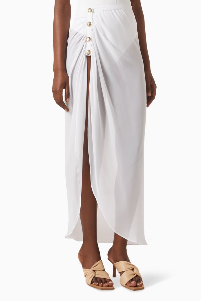 

Xander Sheer Maxi Skirt, White