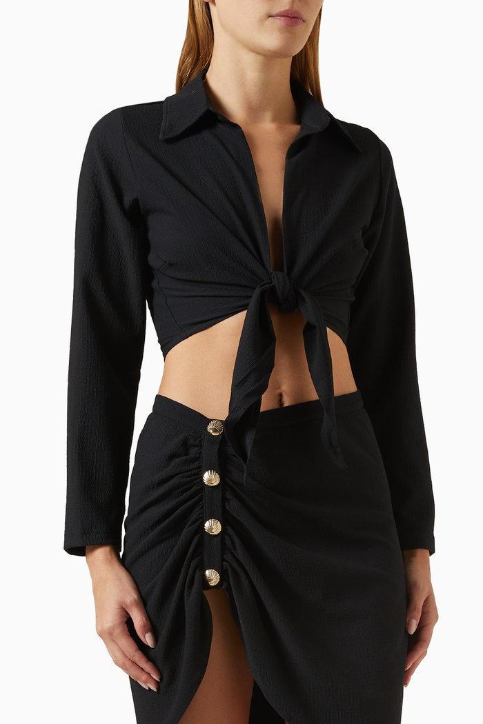 

Greta Shirt in Recycled Polyester-Blend, Black