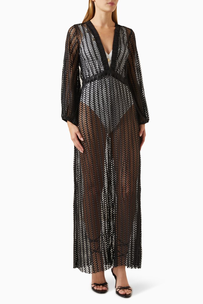 

Fernanda V-neck Maxi Dress, Black