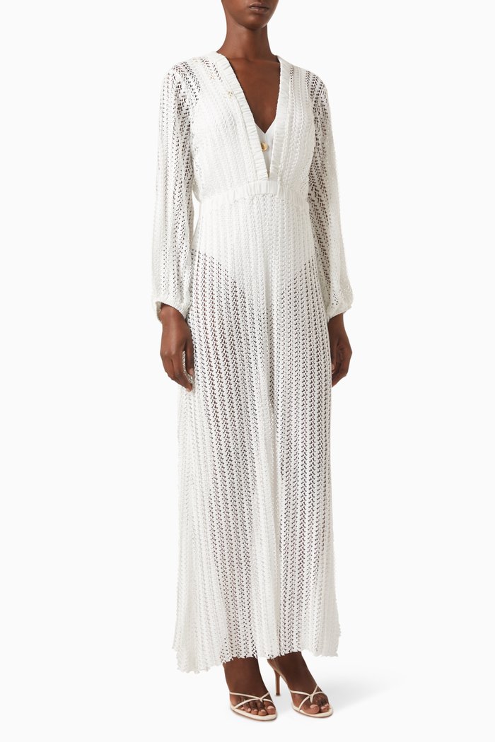 

Fernanda V-neck Maxi Dress, White