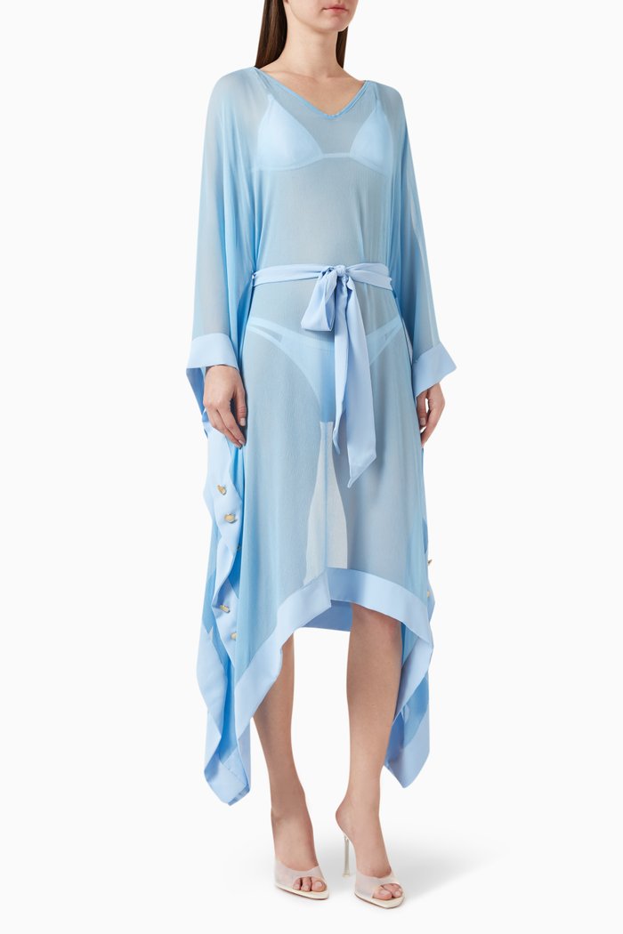 

Opal Kaftan in Silk, Blue