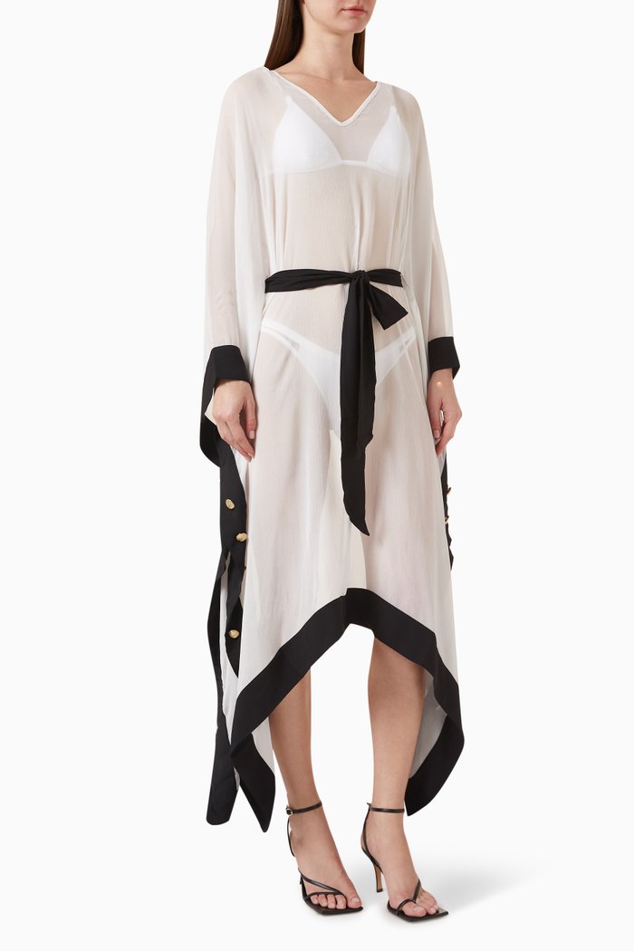 

Opal Kaftan in Silk, White