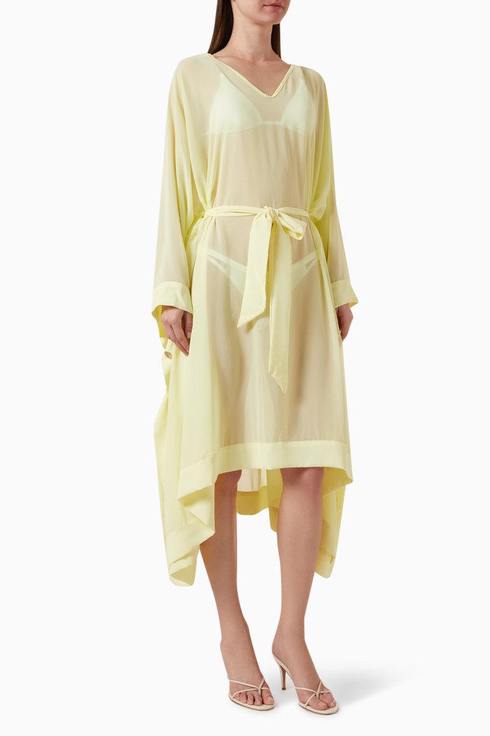 

Opal Kaftan in Silk, Yellow