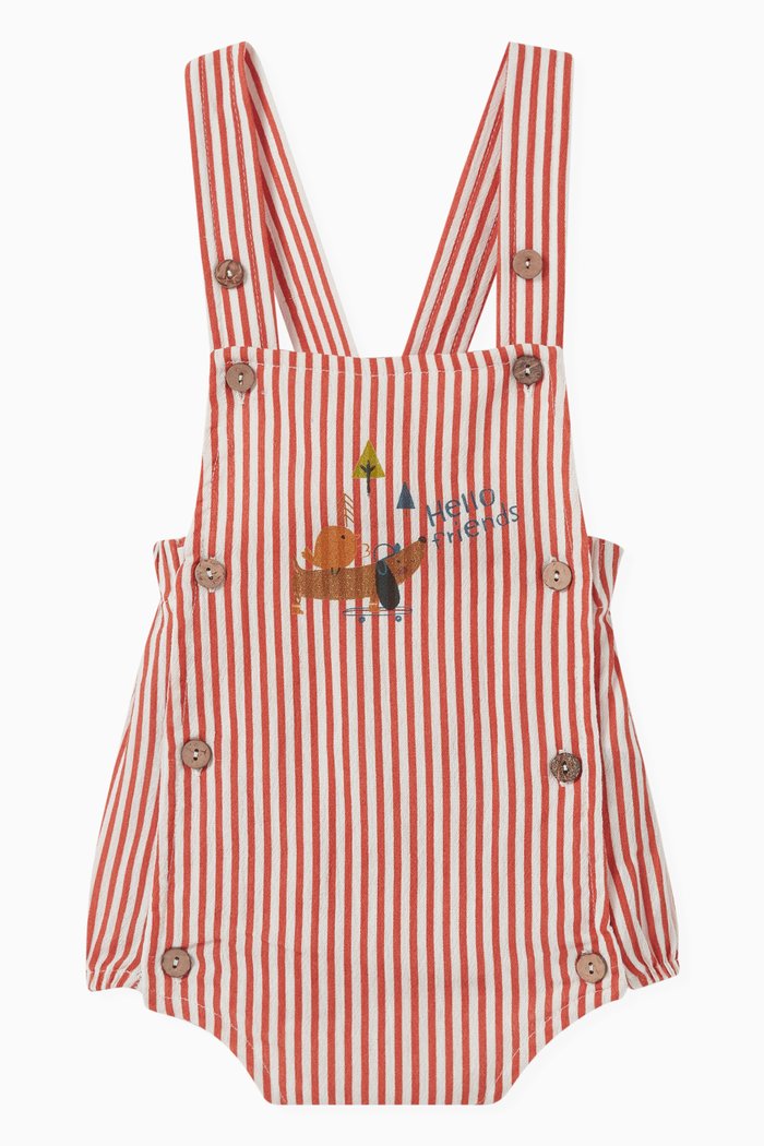 

Striped Romper in Cotton, Neutral