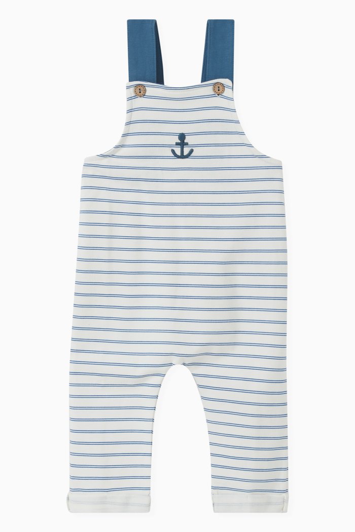 

Striped Romper in Cotton, White