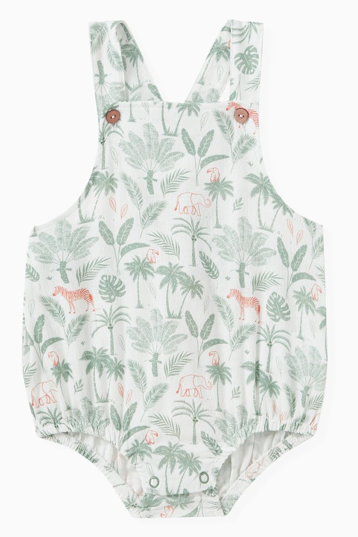 

Floral Print Romper in Cotton, White