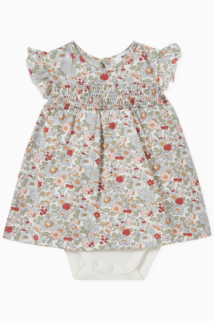 

Floral Romper Dress in Cotton, Multicolour