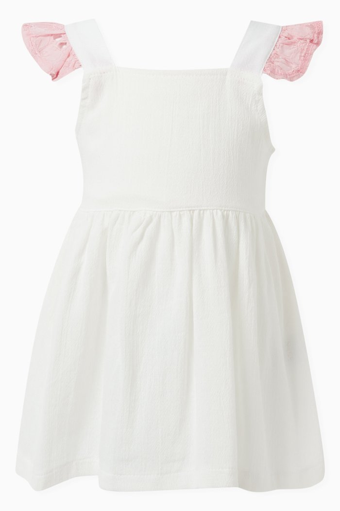 

Frill-sleeve Dress, White