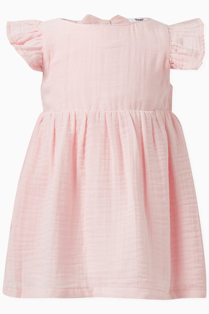 

Bow Frill-sleeve Dress, Pink