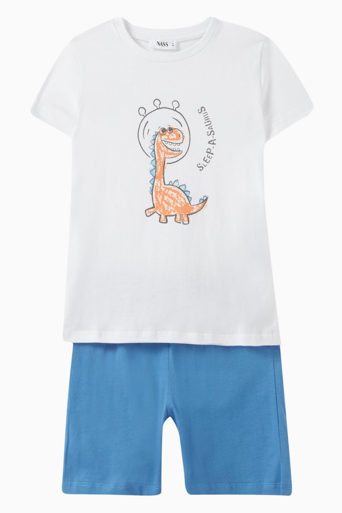 

Printed T-shirt & Shorts Set, White