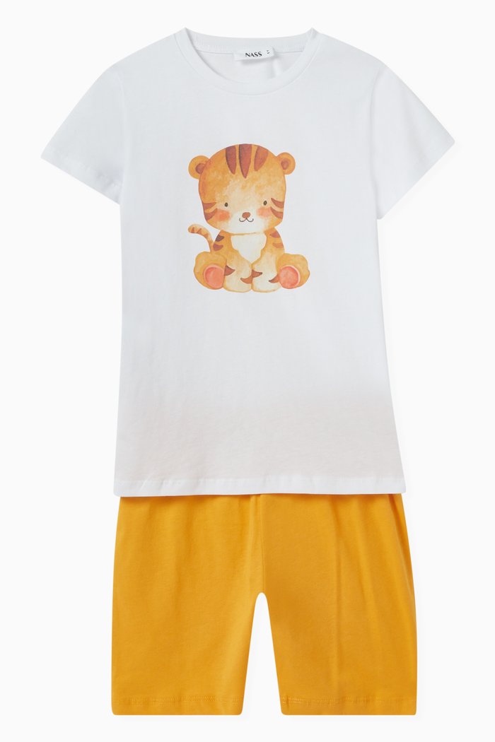 

Printed T-shirt & Shorts Set, Yellow