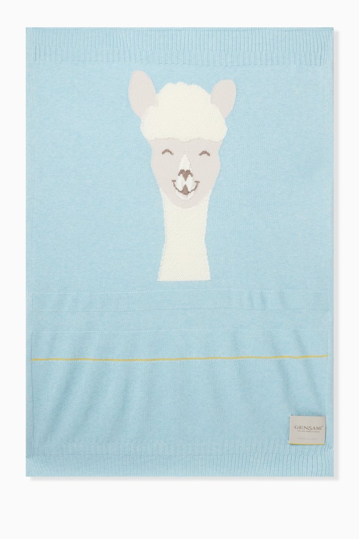 

Alpaca Blanket in Silk-cotton, Blue