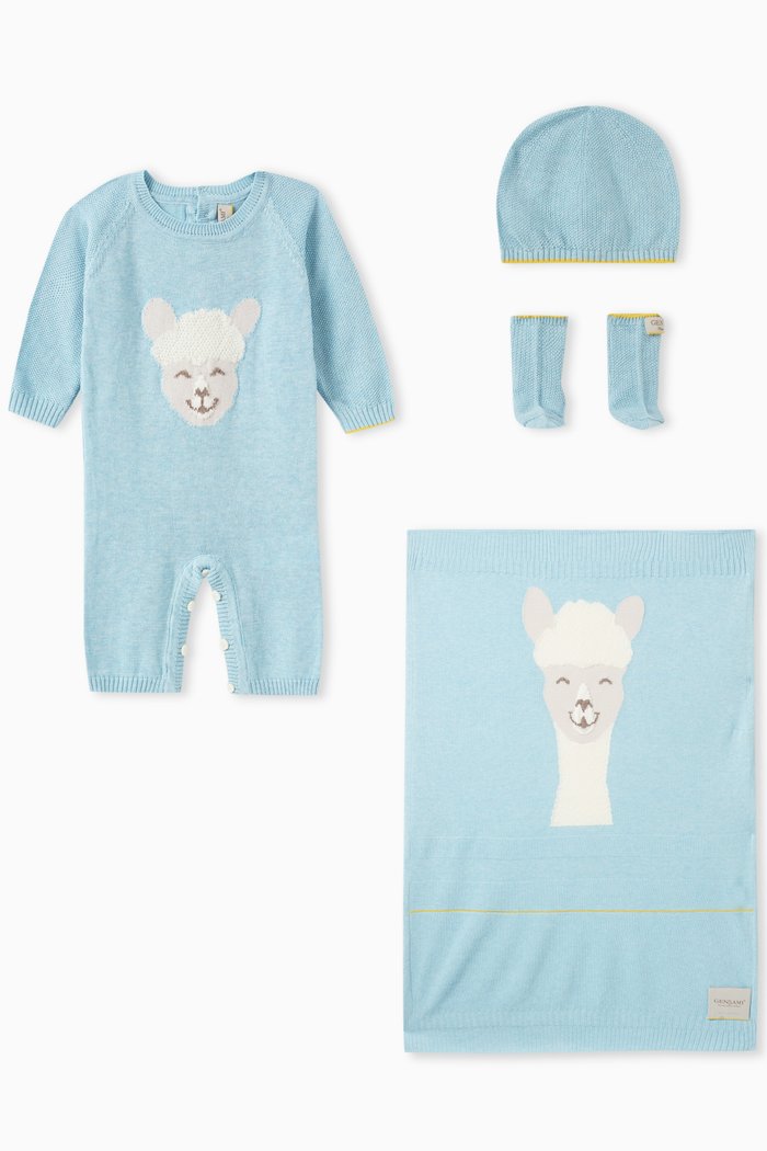 

Alpaca Gift Set in Silk-cotton, Blue