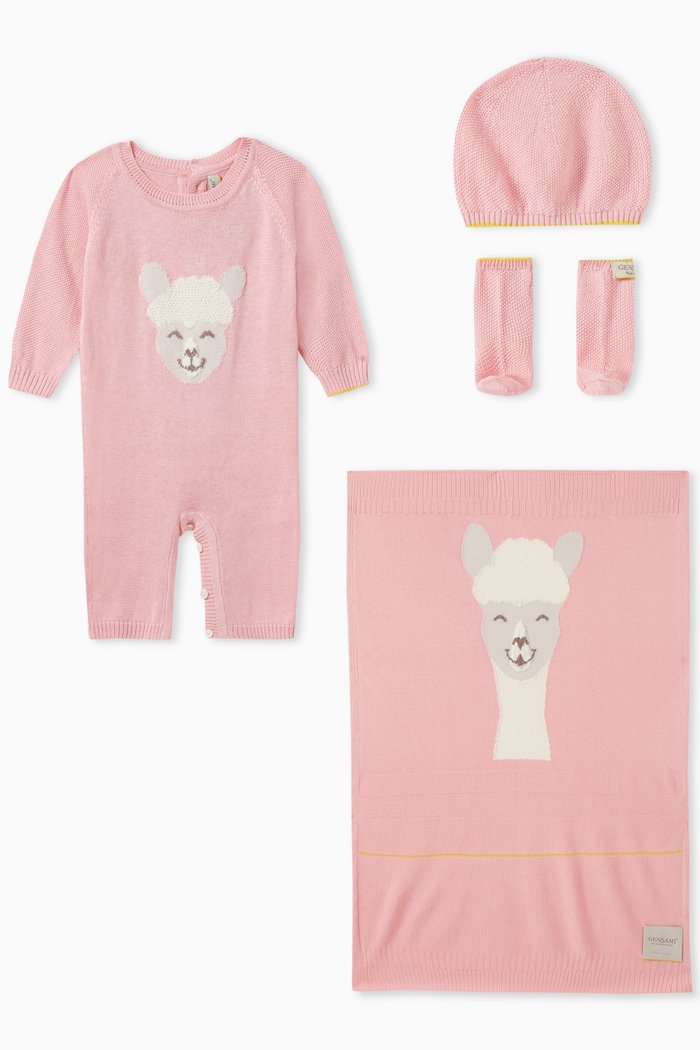 Alpaca Gift Set in Silk-cotton, Pink