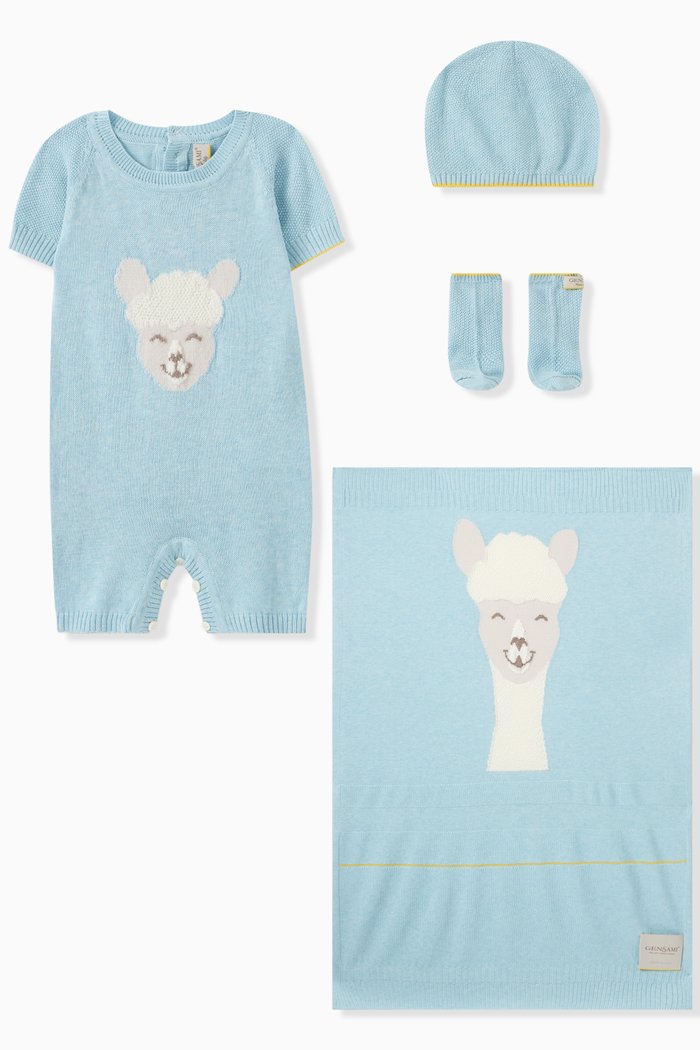 

Alpaca Gift Set in Silk-cotton, Blue