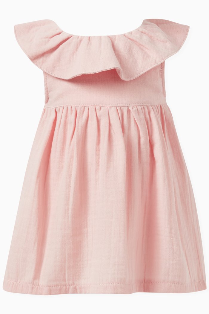 

Frill-neck Dress, Pink