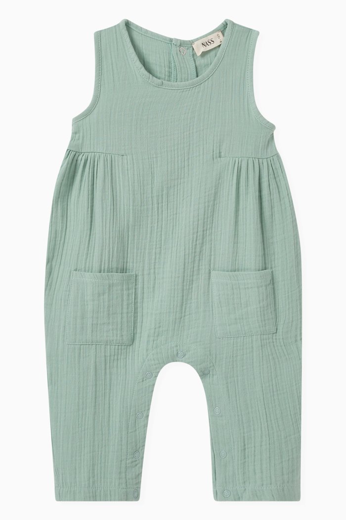 

Sleeveless Pocket Romper, Green