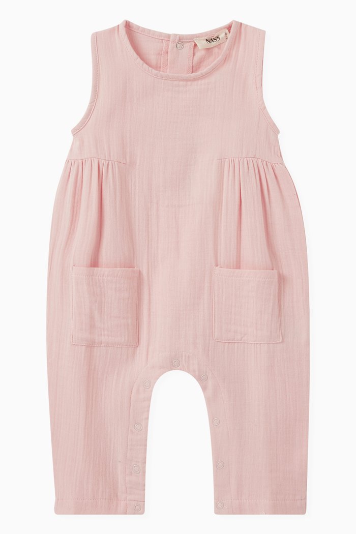 

Sleeveless Pocket Romper, Pink