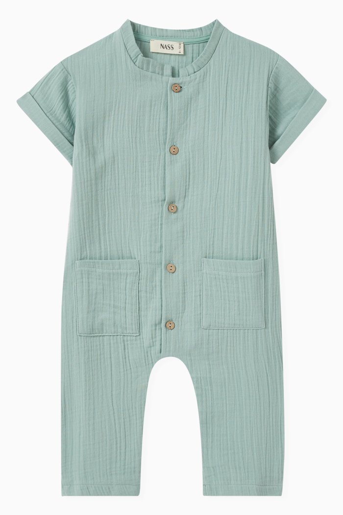 

Collared Pocket Romper, Green