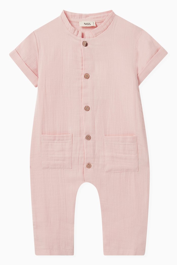

Collared Pocket Romper, Pink