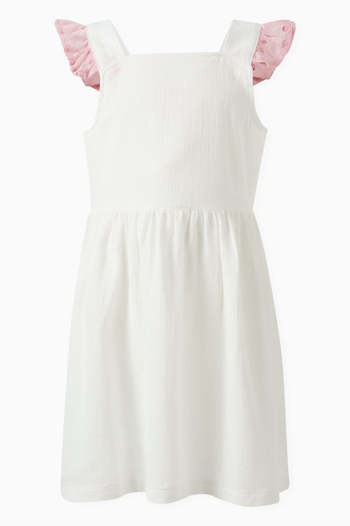 

Frill-sleeve Dress, White