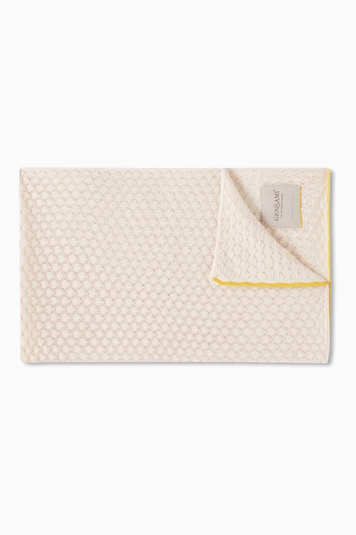 

Baby Contrasting-border Blanket in Silk & Cotton, Pink