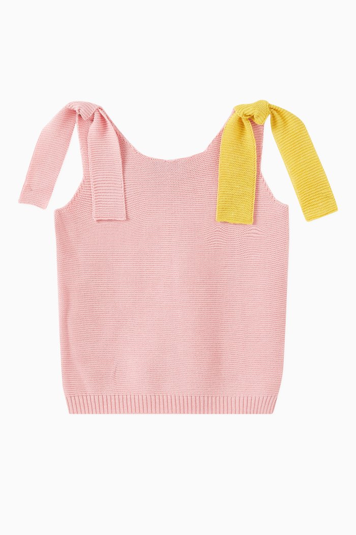 

Bow-tie Top in Silk-cotton, Pink