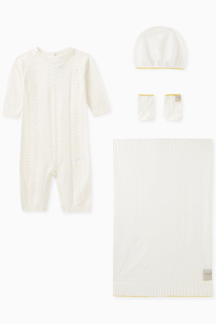 

Romper Set in Silk-cotton, White