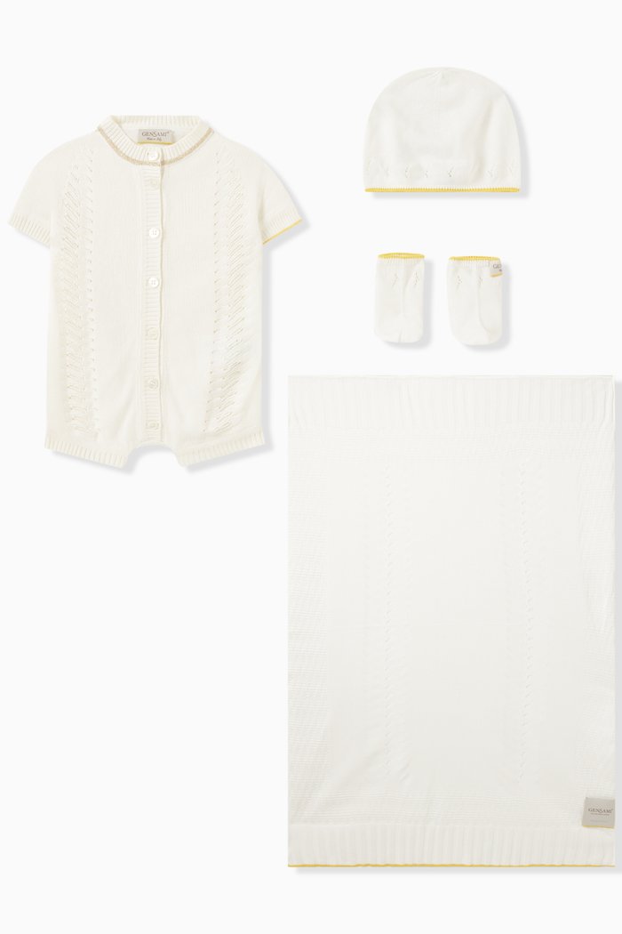 

Romper Set in Silk-cotton, White
