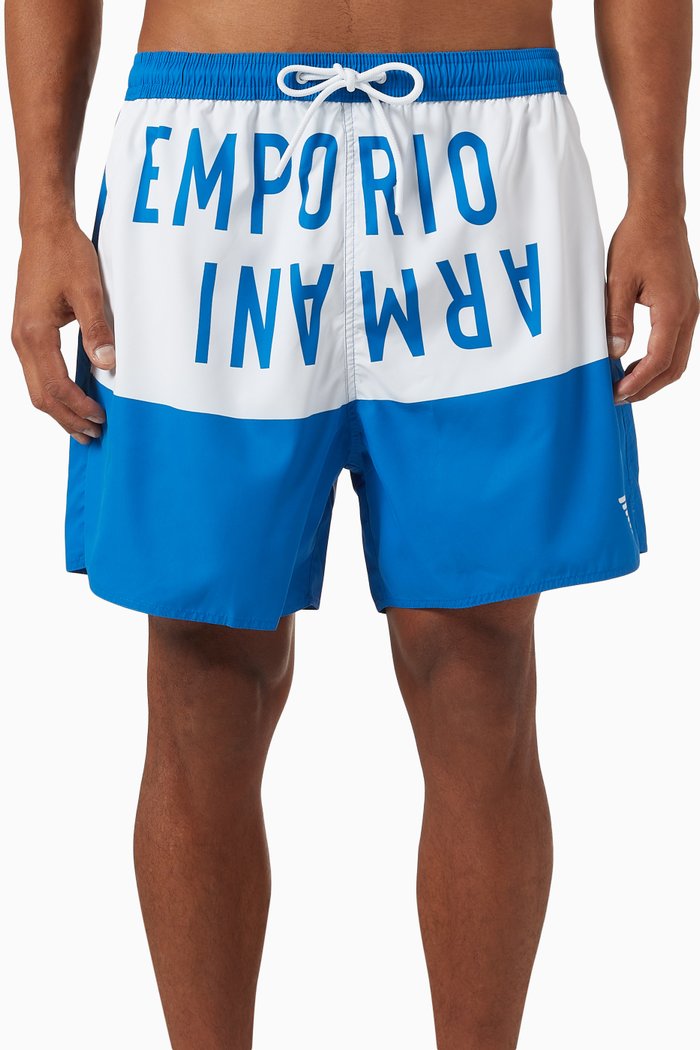 Graphic Logo Swim Shorts, Blue