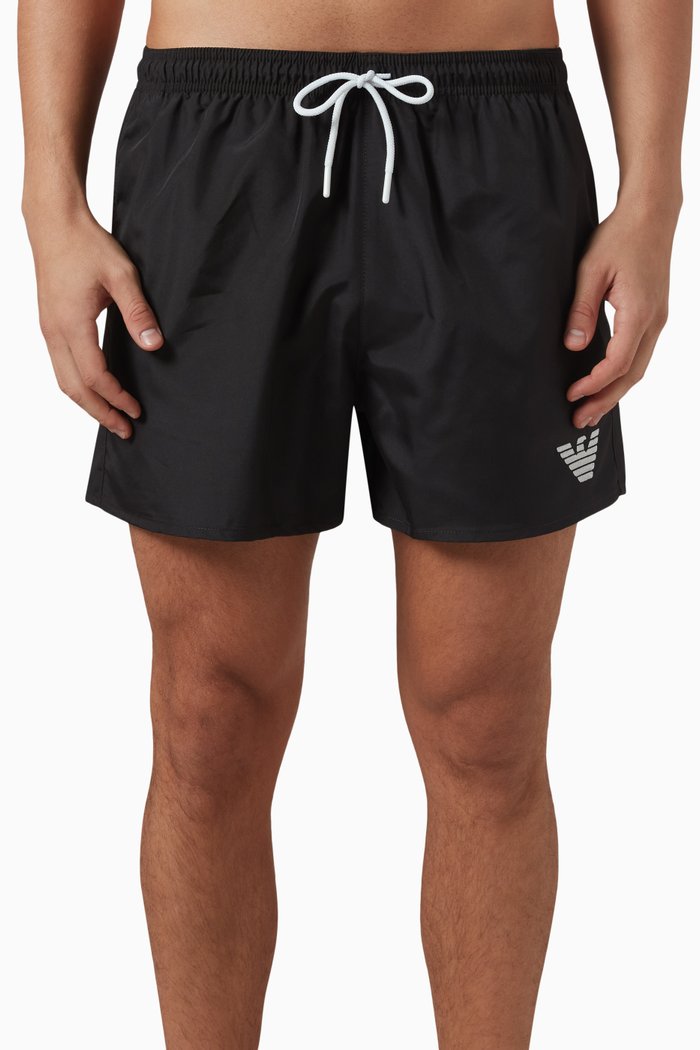 

Eagle Logo Swim Shorts, Black